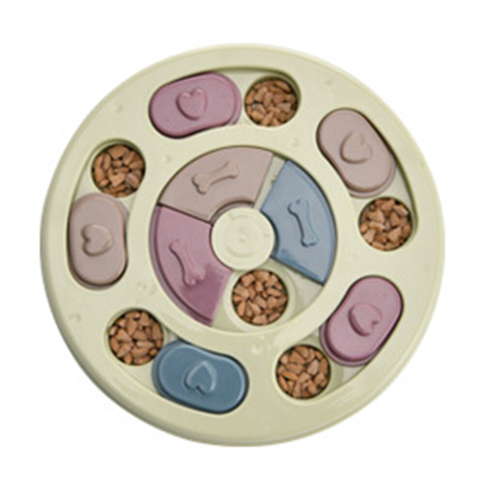 Creatieve Trage Voedsel Kom Voor Kleine Middelgrote Honden Puppy Voeden Doseren Training Disc Plastic Interactieve Puzzel Speelgoed: B Green