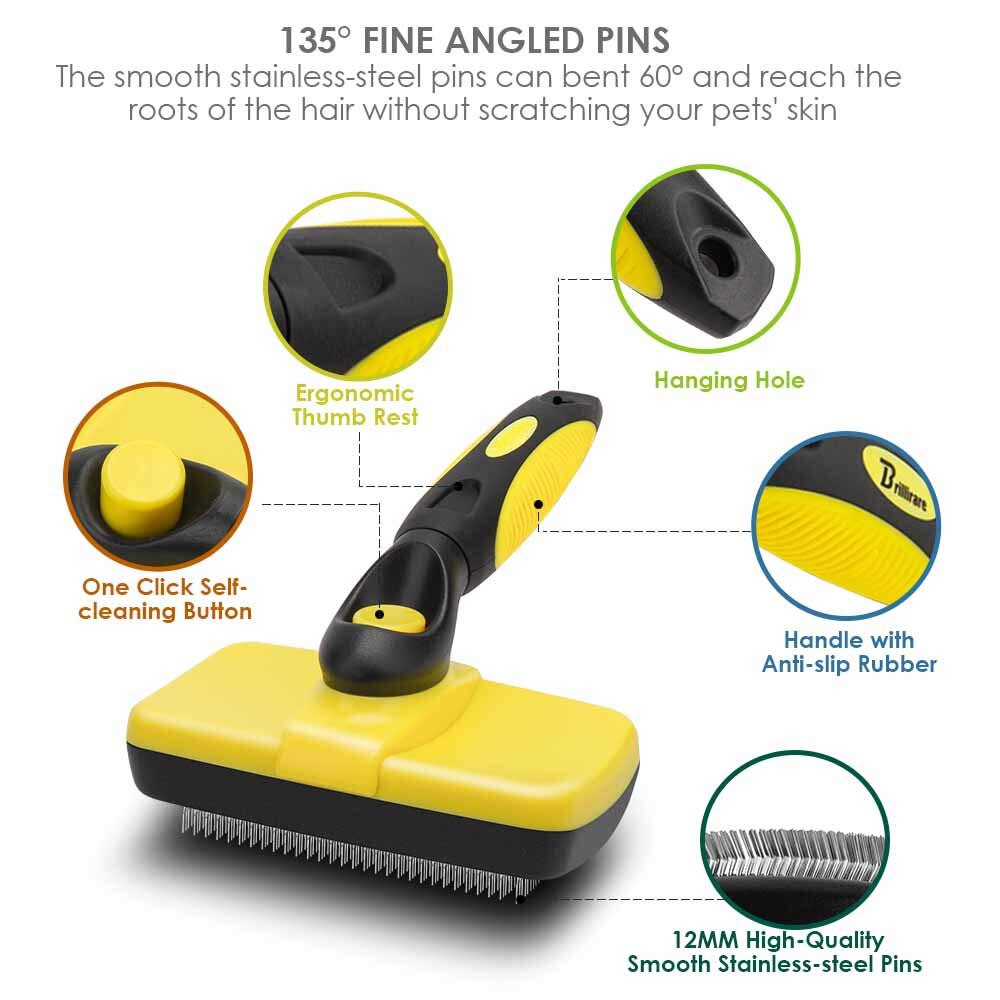 Self-Cleaning Slicker Brush Easy to Clean Dog Brush Retractable Pet Grooming Brush Premium Grooming Tool for Dog Cat