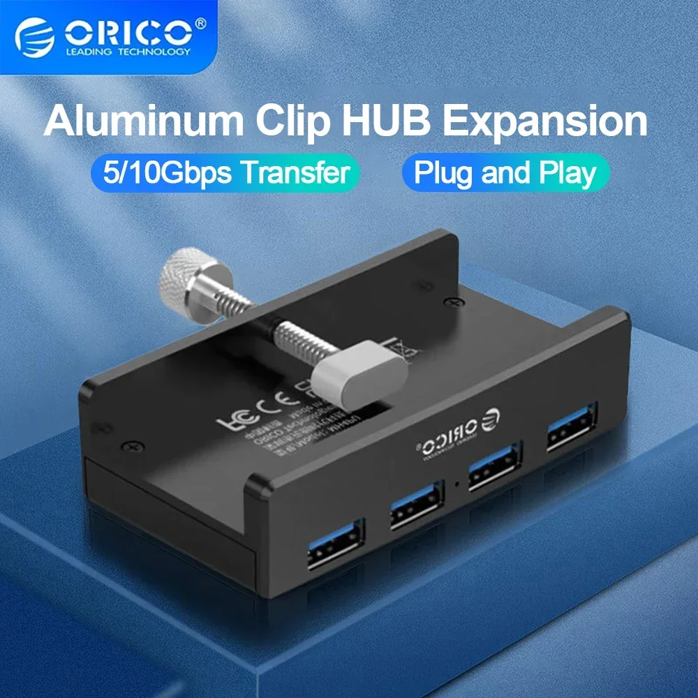 ORICO USB 3.0 Hub mit Netzteil USB3.0 Splitter Adapter Clip-Typ Multi Splitter Hochgeschwindigkeits-Datenübertragung für Laptop PC