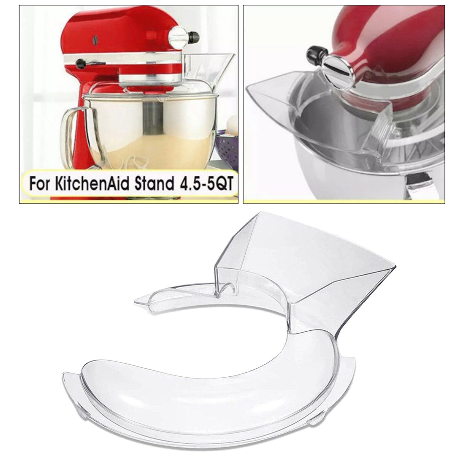 Pouring Shield for 4.5 and 5 Quart Tilt Head Stand Mixer Bowls 15x15.5cm