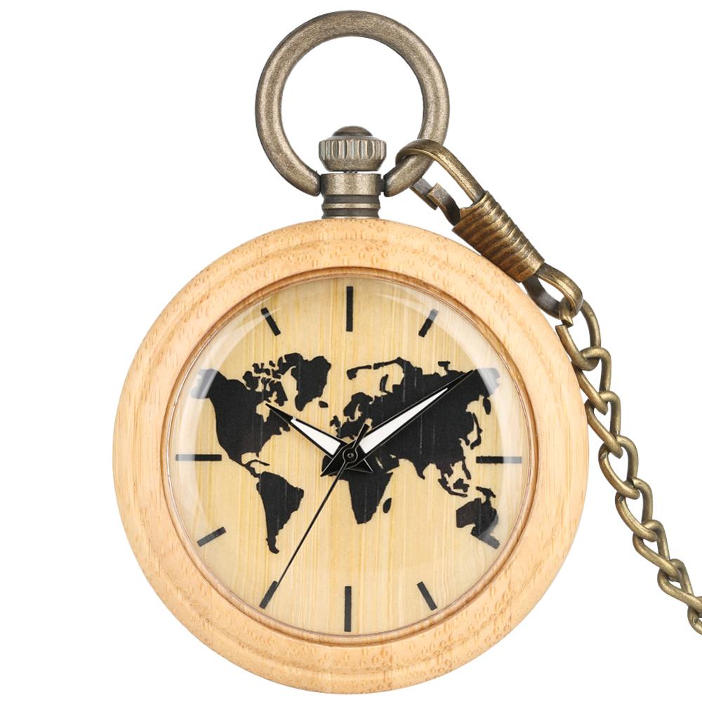 Wereldkaart houten horloge voor heren, duurzaam analoog houten horloge voor dames, dameshorloge van hout: Wereldkaart horloge