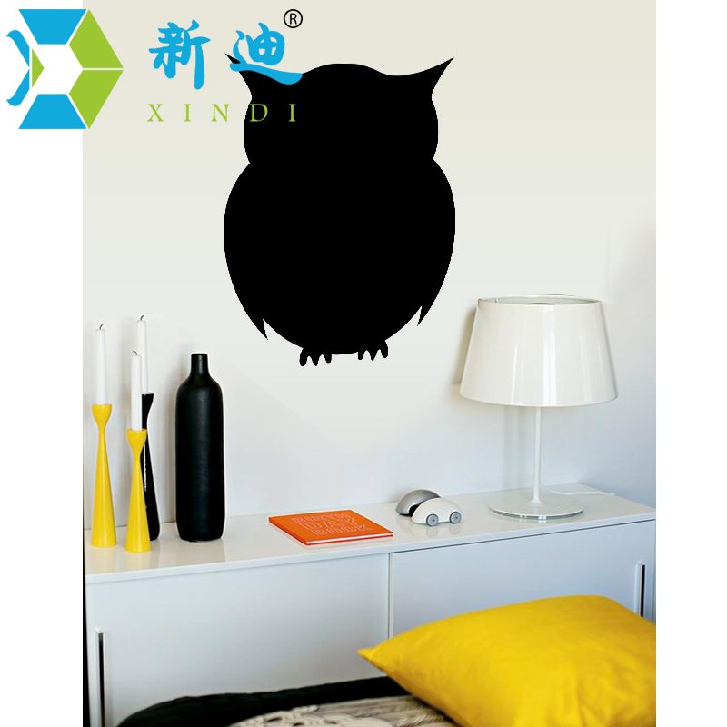 Pizarra pequeña de PVC para habitación de niños, pegatinas de pared de tiza, tablero negro, pegatinas de búho, tablero de mensajes y notas,