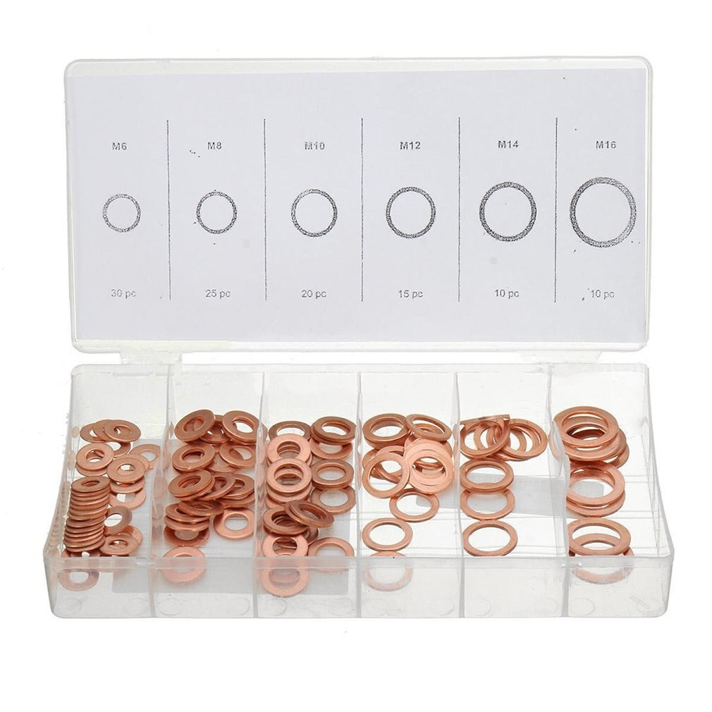 110pcs copper washer combination boxed copper washers Copper Washer Assortment Flat Ring combination washer