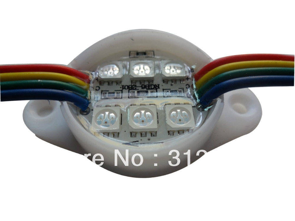 20 stücke DC12V 6 LEDs WS2801 LED-Pixel-modul; 30mm durchmesser; ip68