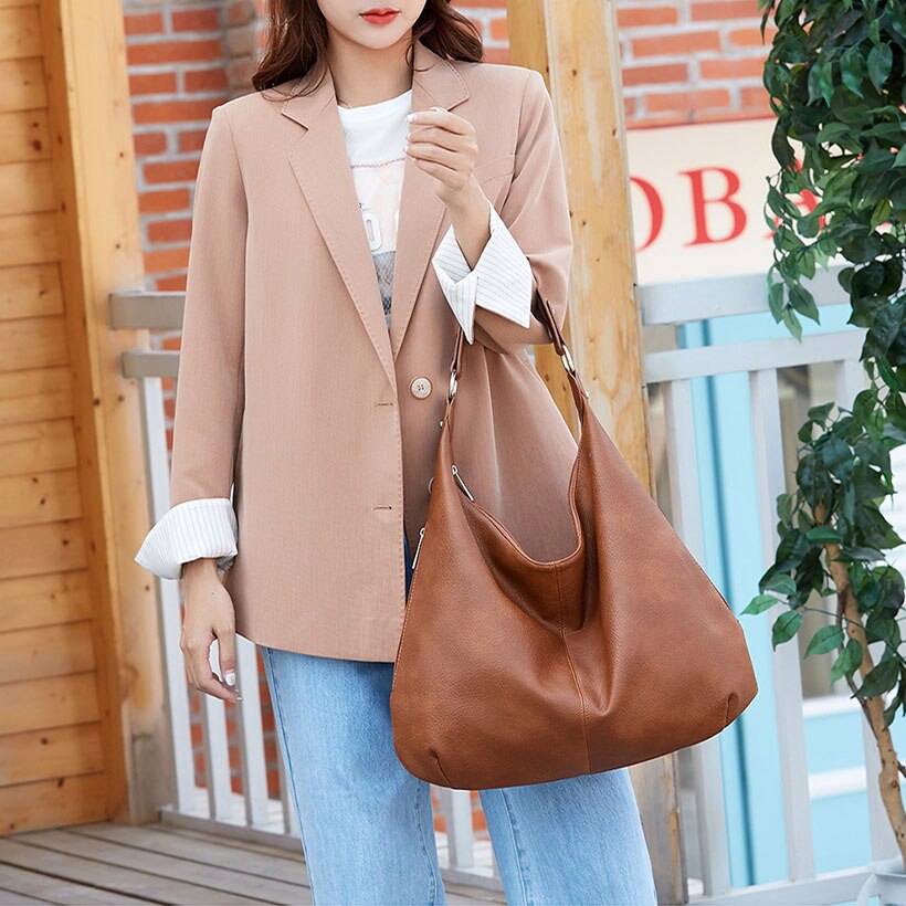 Grote Capaciteit Vrouwen Handtas Zachte Pu Lederen Schoudertas Verwijderbare Hand Strap Tote Mode Lederen Vrouwen Tassen