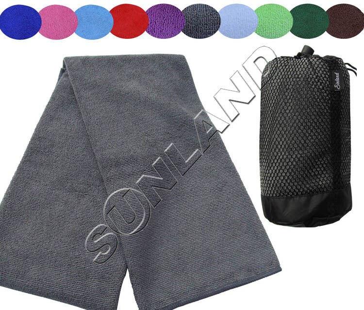 102 x 183cm mikrofiber badelaken/med pose reisehåndkle ultraabsorberende badehåndkle spa wrap håndkle hurtigtørkende: Grå