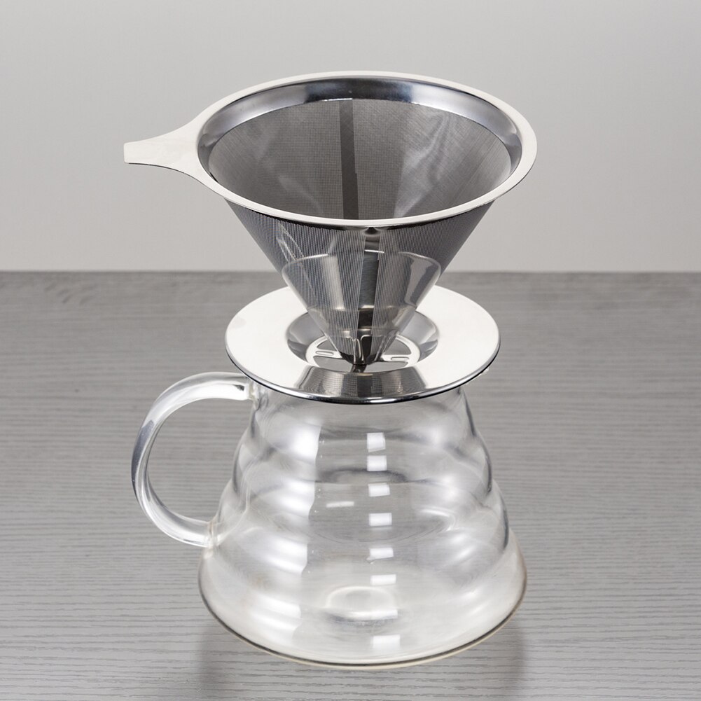 Stainless Steel Reusable Coffee Filter Holder Pour Over Mesh Tea Dripper Cup Coffee Filter Tea Coffee Cup Holder Filter Cup Bar
