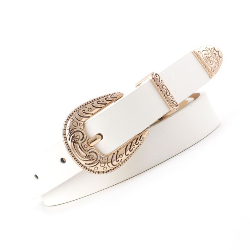 Olome Vintage 1.8 Cm Breed Boho Etnische Riem Leer Vrouwen Bruin Zwart Wit Gouden Gesp Fijne Riem Dames Vrouwelijke jeans Riemen
