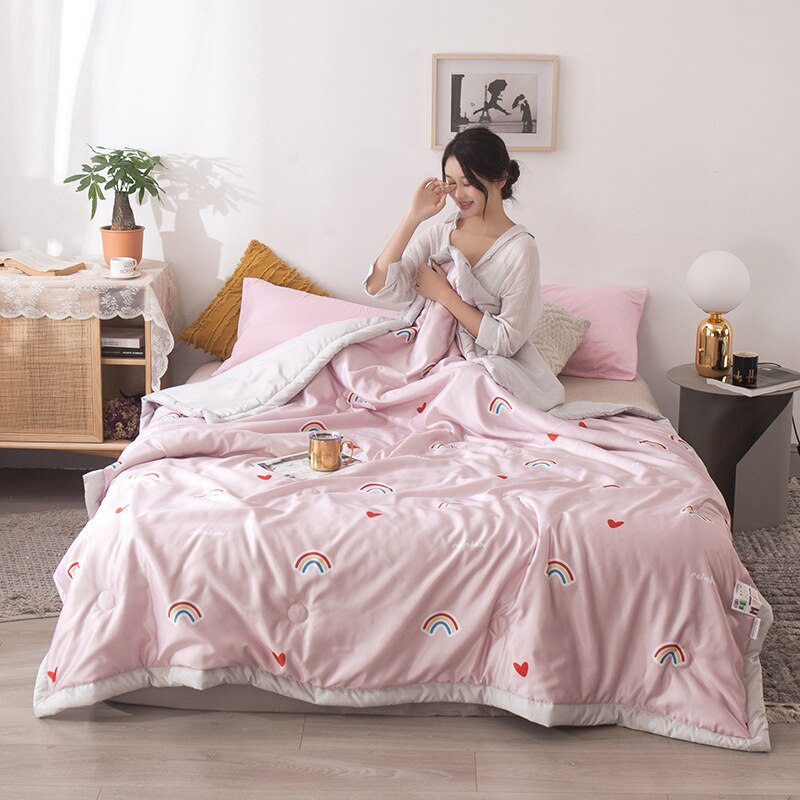 Summer Washing Silk Summer Hipster Printed Air Conditioning summer quilts Summer Cool Sense Thin Quilt