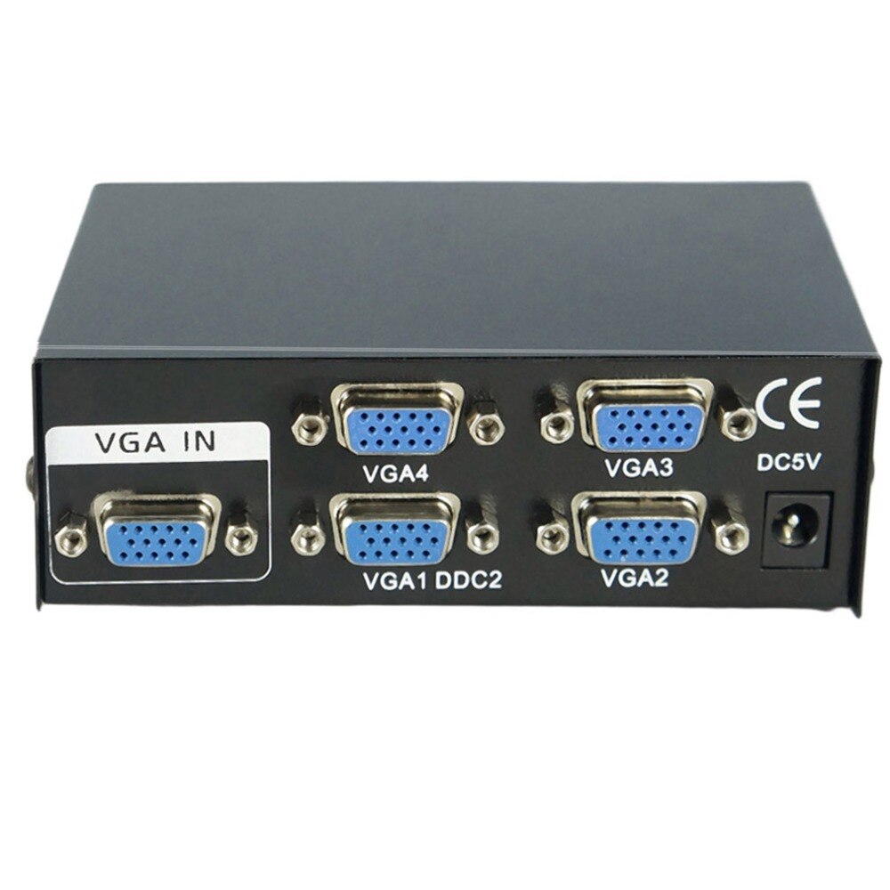 Newest 150MHz 4 Port Monitor Switch VGA SVGA Video Splitter Box Adapter USB Powered