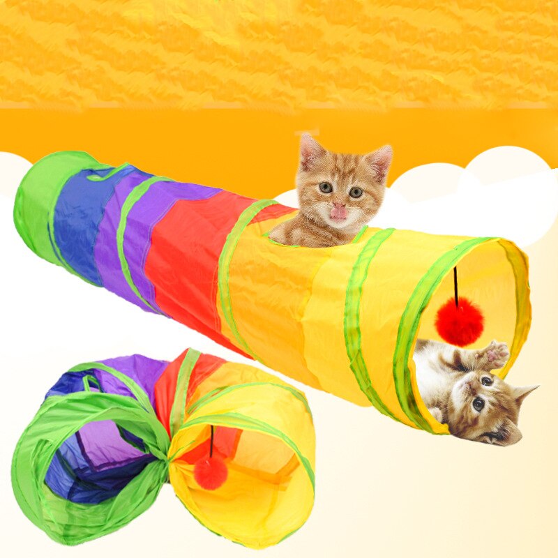 Intérieur extérieur Kitty chiot Tube jouets chat de compagnie pratique pliable Tunnel jouet pour se cacher et trouver des exercices d'entraînement