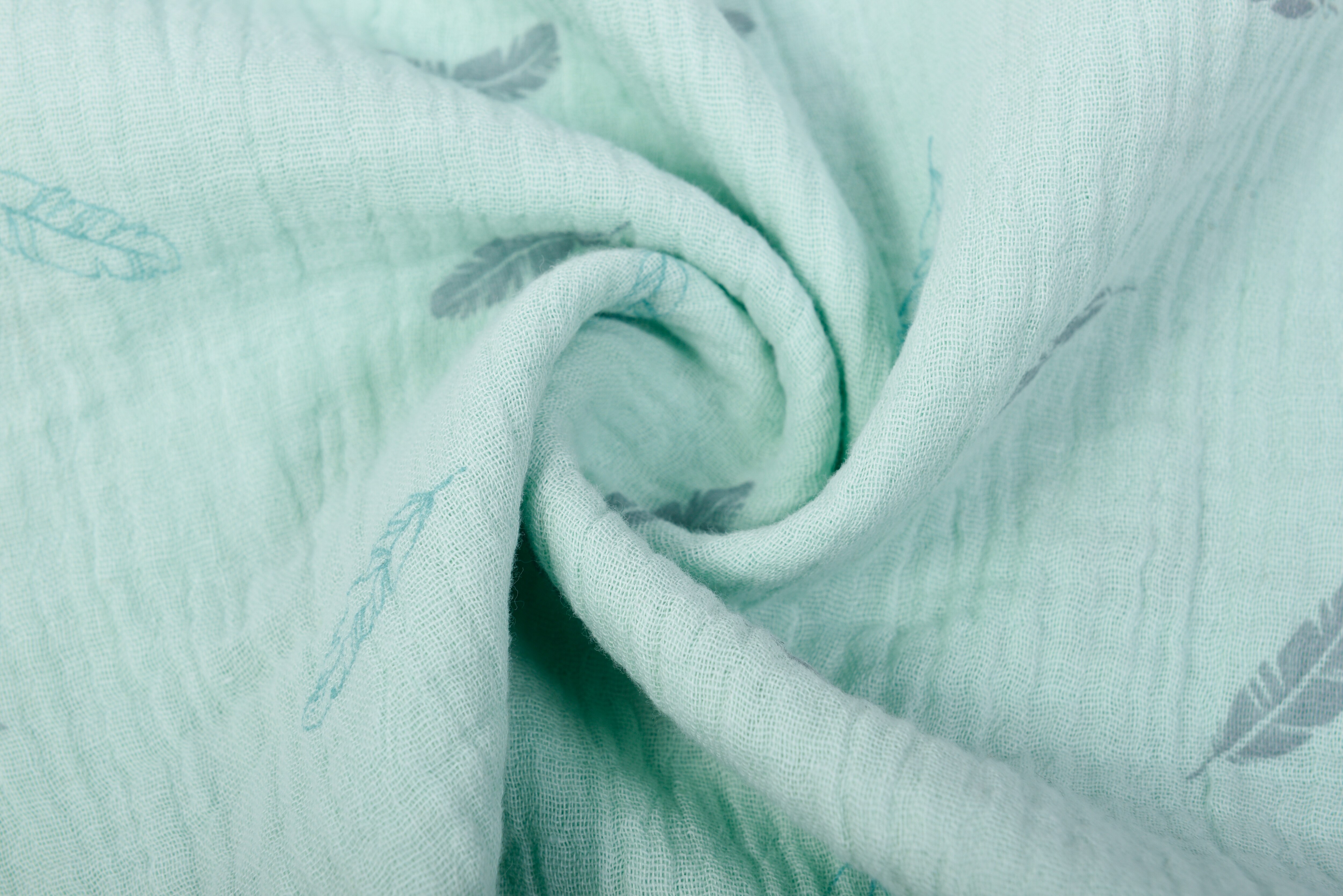Double Cotton Gauze Muslin Printed Fabric Diy Double Gauze Fabric For Baby 100% Cotton Fabric Cotton Muslin Double Fabric: 10cm customized / ice green