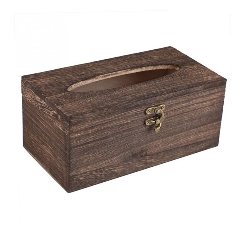 Wood Tissue Box Napkin Cover Home Hotel Pub Cafe Car Paper Holder Case Bathroom Facial Tissue Box Holder Cover Napkin Dispenser: 22x12x10 cm