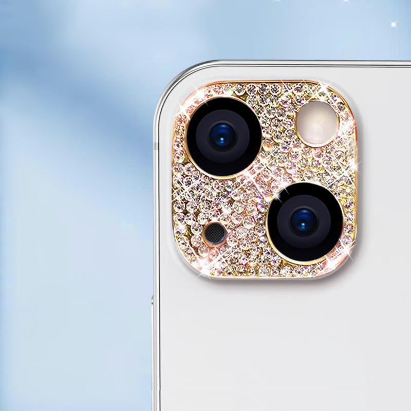 Glitter diamante câmera lente protetor caso para iphone 16 filme 15 14 13 12 11 pro max plus 13 12 mini tela de metal proteger filme: Blue / Bundle5