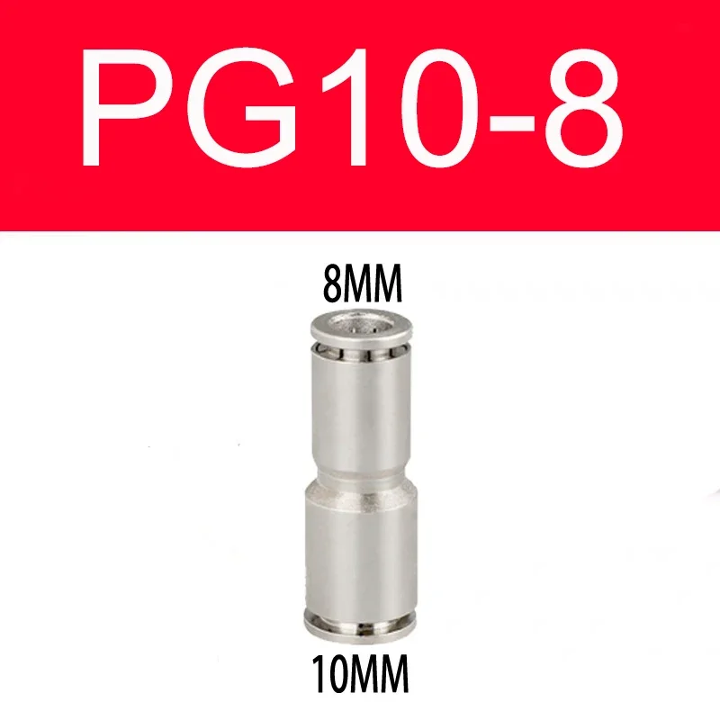 PU PG Brass Metal Pneumatic Quick Coupling Straight Through 4 6 8 10 12MM Air Compressor Hose High Pressure Connector: Grass green