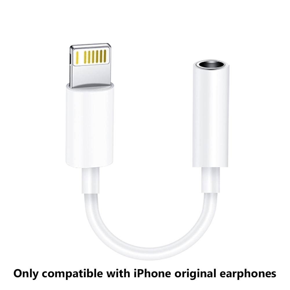 For Lightning to 3.5mm 2 in 1 Earphone Audio Adapter For iPhone 11 12 Pro 7 8 Plus X Charger Cable Phone Aux Dual Jack Splitter: Orange