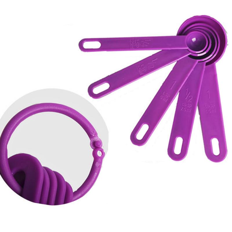 5 pçs/set Concha Colher De Medição Colher de Medição de Cozimento Cozinhar Ferramentas de Café Com Escala Colorido Utensílios De cozinha de Plástico