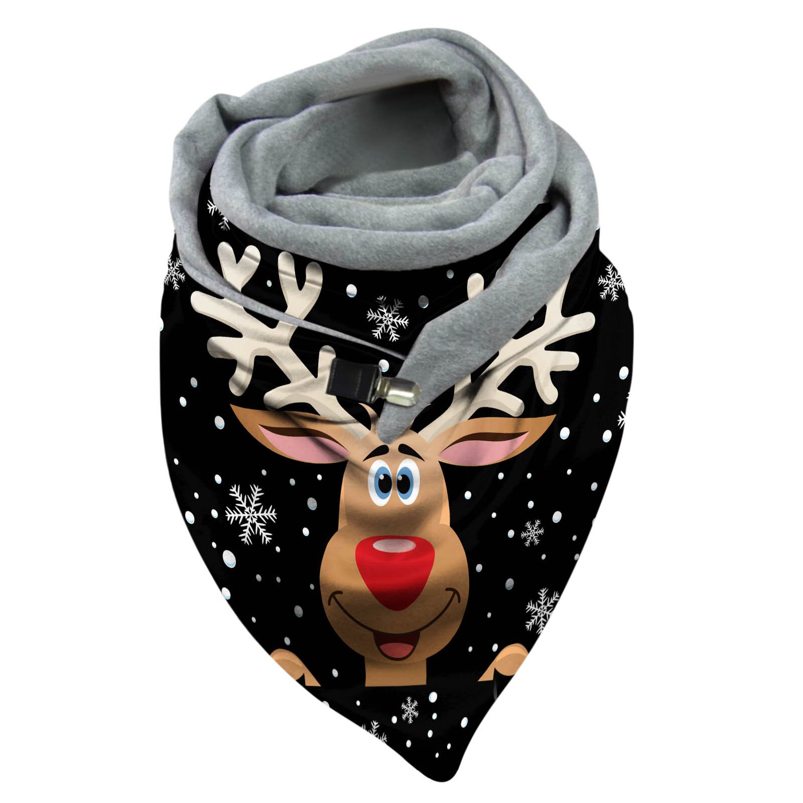 Kvinder juletryk tørklæde multifunktionelt sjal tørklæde knap tørklæde damer soild dot neck gamacher vinter wrap #35: -en