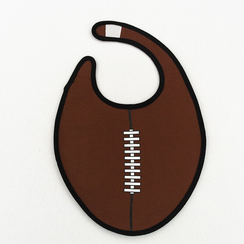 Aanbieding Baby Bib Katoen Bib Cartoon Gedrukt 3-Lagen Waterdicht Speeksel Handdoek Creatieve Bal Patroon Speeksel Handdoek: Rugby
