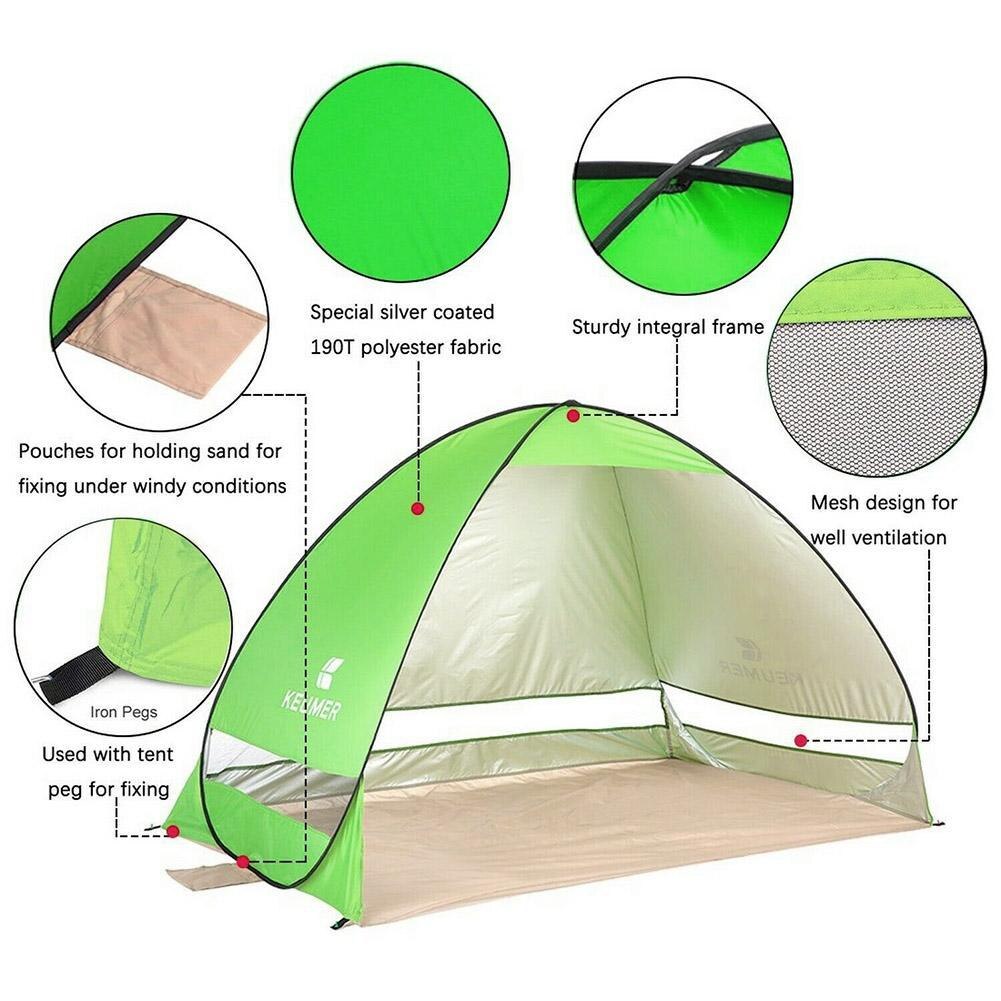 Automatic Instant Pop-up Beach Tent Anti UV Camping Tent Sun Shelter Cabana for Camping Fishing Hiking Picnic Travel Tourist