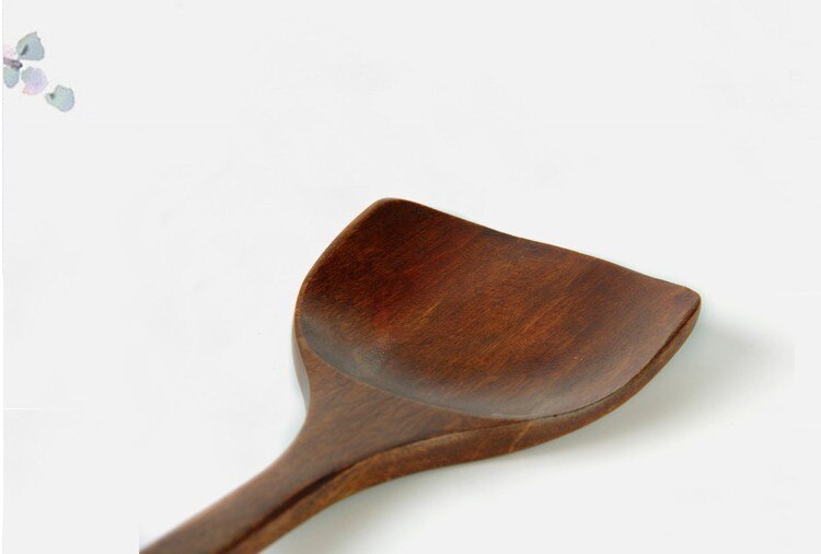 1 PC Pote de Torneiros de Madeira Natural Com Alça Longa Não Stickt cozinheiro Fritar Ovo frigideira cozinhar ferramentas Bife Peixe LC 024