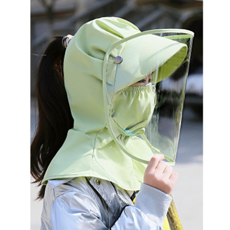Full Face Neck Visor Cover Shield Cap Safety Eye Protect Hat Anti-Spit Saliva Anti-UV J99Store: Green A Children
