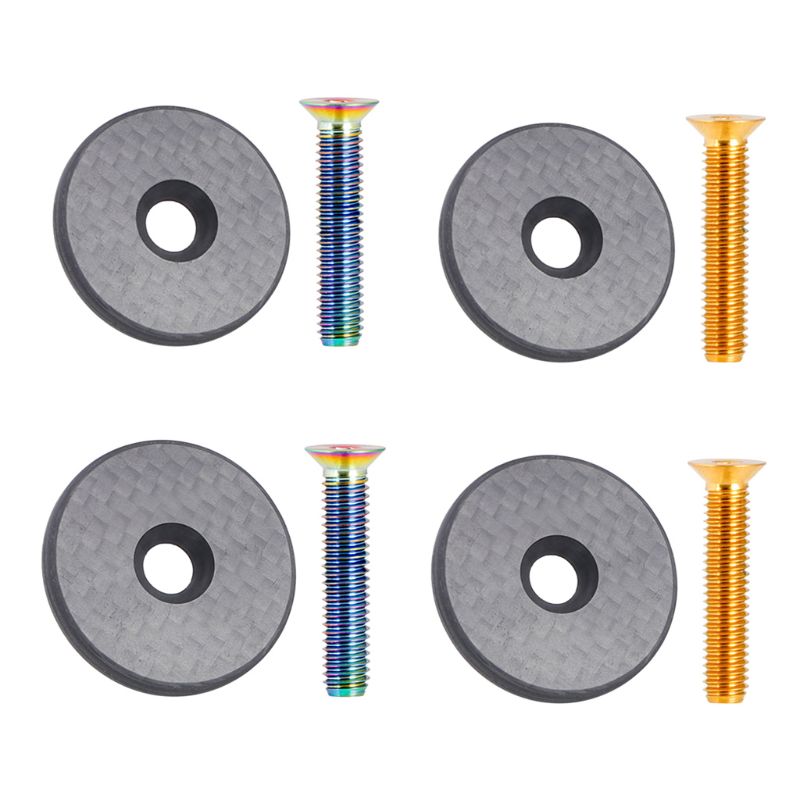 Bicycle Headset Top Stem Cap Carbon Fiber 28.6/31.8 OD2 Steerer Front Fork Cap D5BA