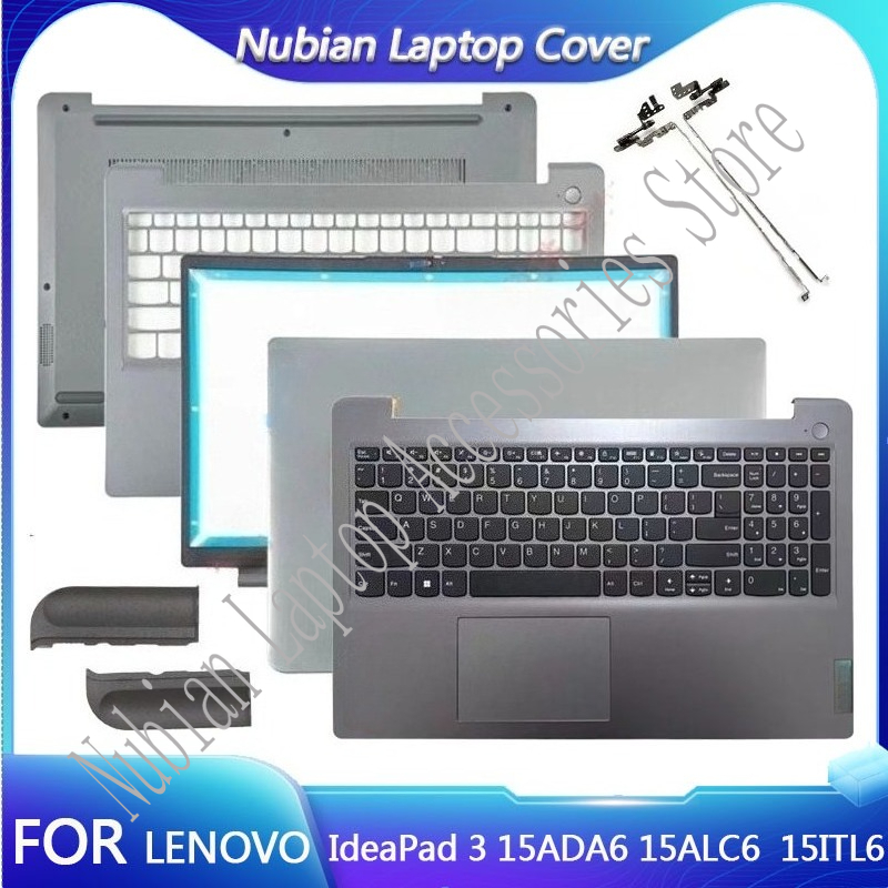 For Lenovo IdeaPad 3 15ADA6 15ITL6 15ALC6 Laptop LCD Back Cover Front Bezel Palmrest Bottom Case Keyboard Hinges