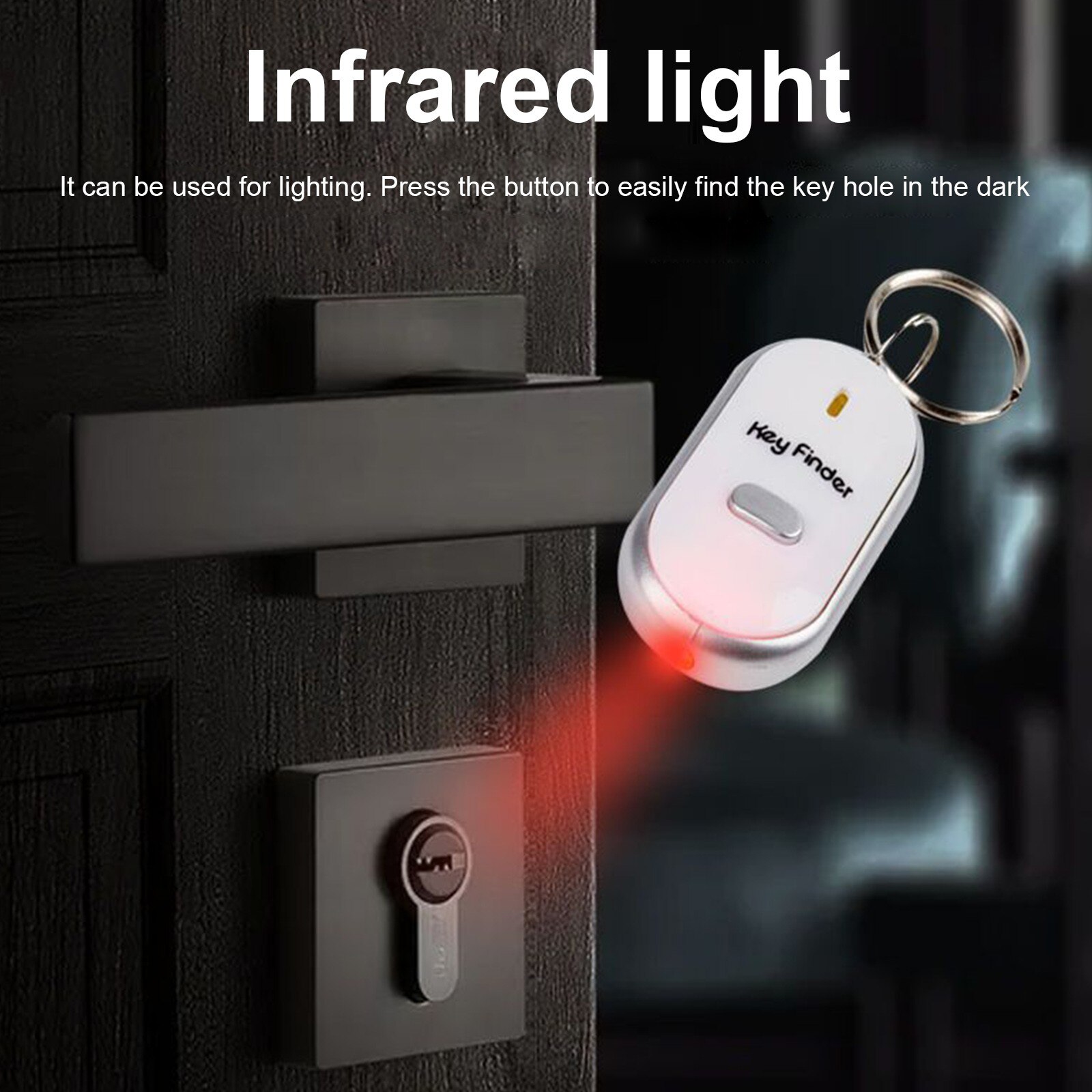 LED Key Finder Anti-Lost Locator Keychain Whistle Sound Control Locator Mini Portable Anti-lost Device Keychain