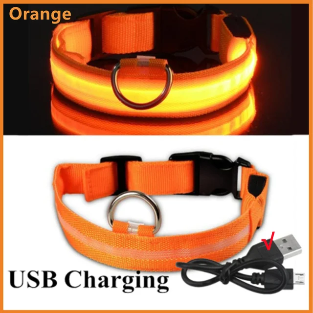 Led-glödande hundhalsband justerbart blinkande uppladdningsbart lysande halsband natt anti-förlorad hundsele för små hundar husdjursprodukter: Xxxl / Svart