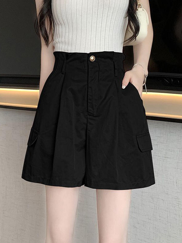 Zoki  y2k streetwear cargo shorts kvinder vintage højtaljede afslappede shorts preppy stil løse dame retro sommer cargo shorts: S / Mørkegrøn