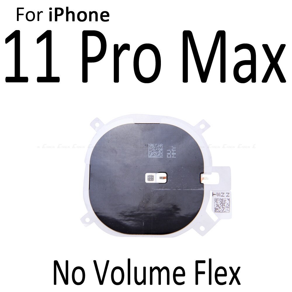 Puce NFC pour iPhone X XR XS 11 Pro Max sans fil chargeur panneau bobine autocollant avec bouton de Volume câble flexible: No Volume 11Pro Max
