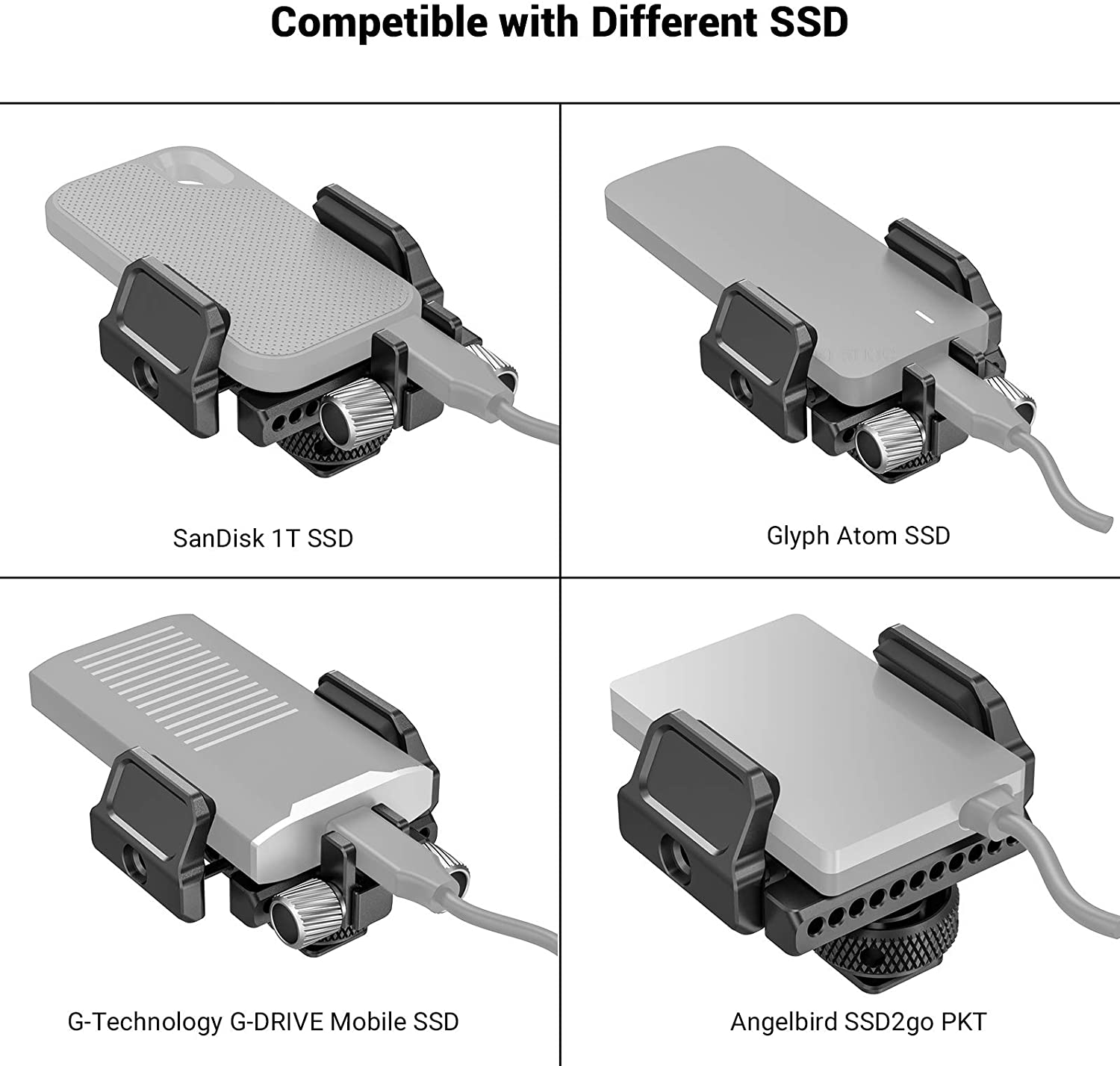 Smallrig Universele Houder Voor Externe Ssd Houder Klem Met Koude Schoen Voor Bmpcc 4K &amp; 6K Voor samsung T5 Ssd 2343