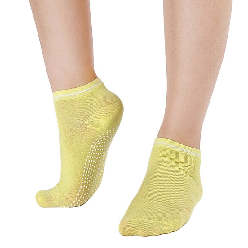 Women Fitness Cotton Socks Slipper Breath Non Slip Massage Pilates Socks Colors: Y