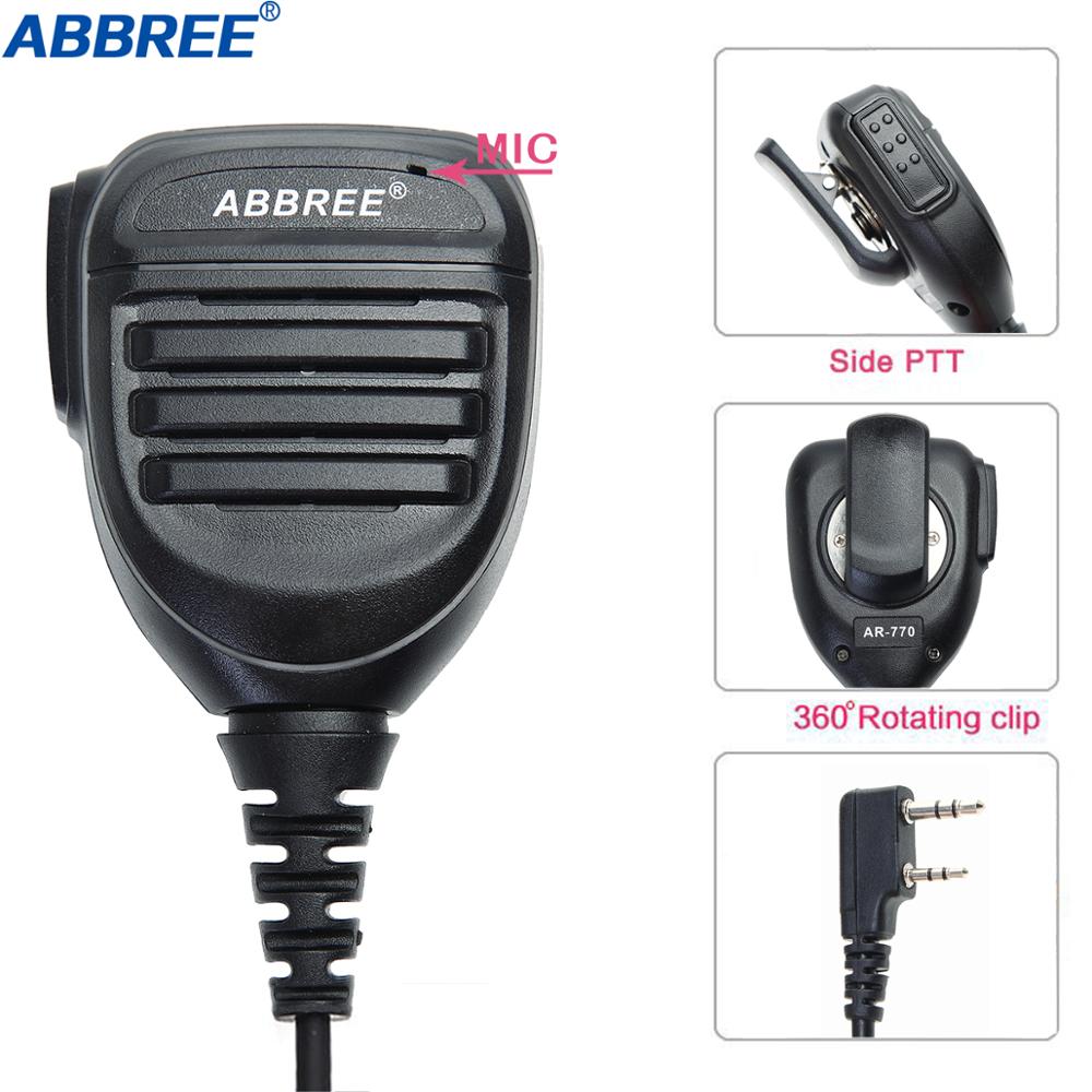 ABBREE AR-770 Waterproof Speaker MIC Accessories For TYT Pofung Handheld UV-5r UV-82 Bf-888s AR-F8 UV-5R Microphone