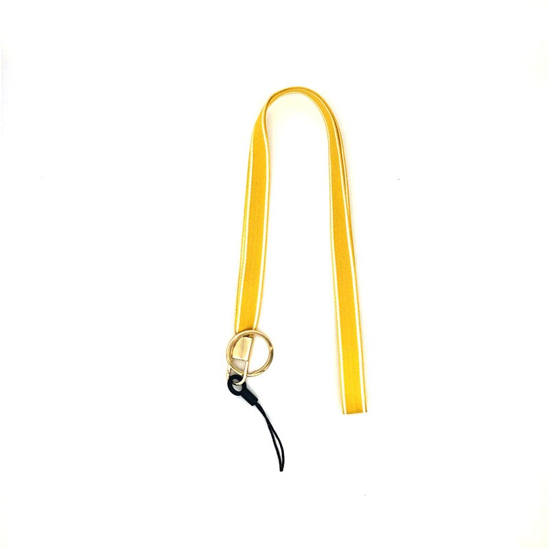 cordones de rayas multicolor para teléfono para correa de cuello de llave para tira de correas para tarjeta de identificación llavero para gimnasio Lanyard Key: Amarillo / dorado