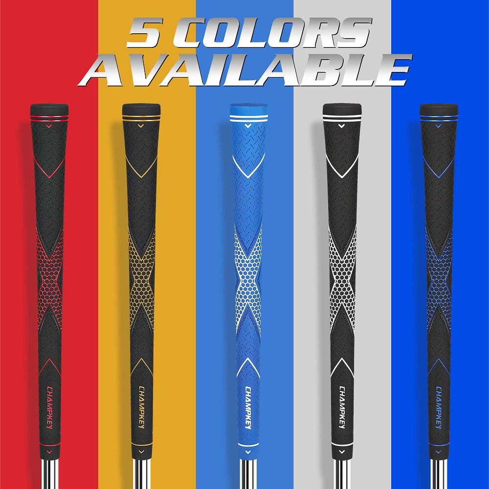 Champkey Traction-X Rubber Golf Grips 8PCS/Set Standard Color Mixed Golf Club Grips
