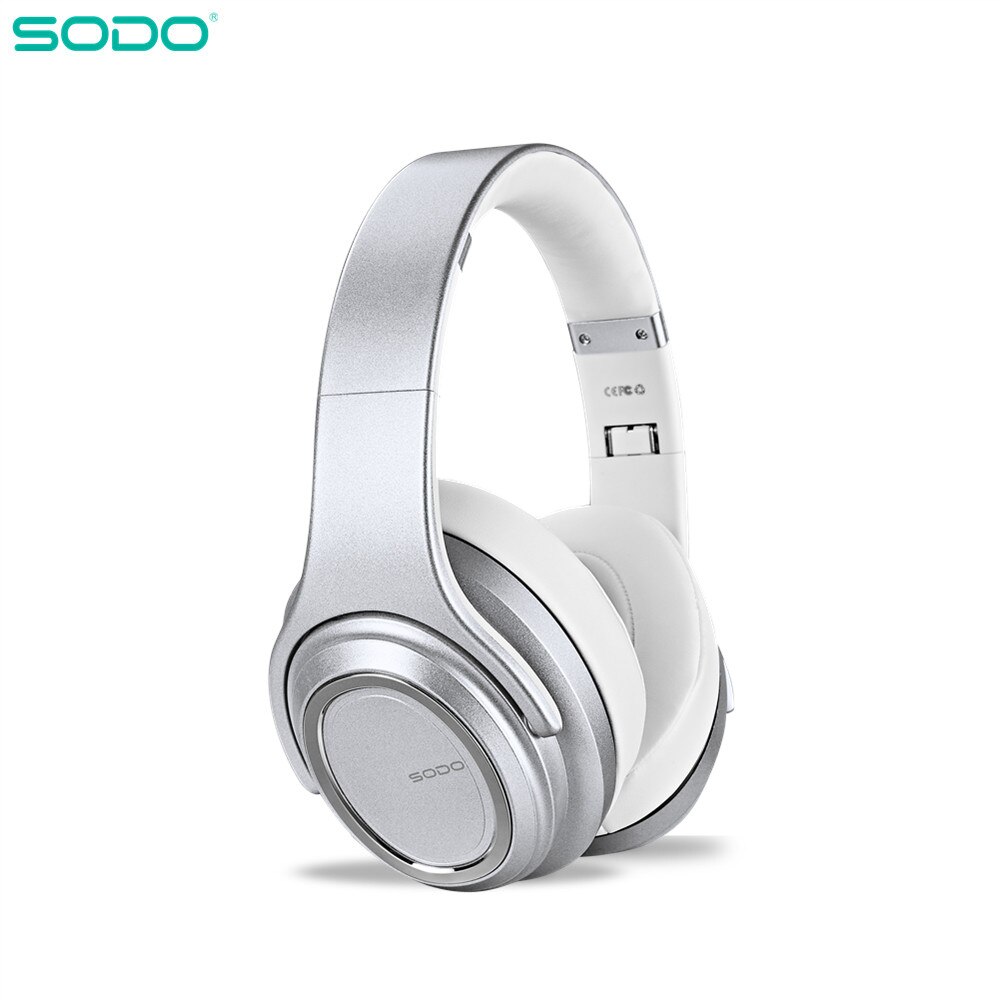 SODO MH-11 Wireless Headphones Speakers 2 in 1 HiFi Stereo Bluetooth-compatible 5.0 Over-Ear Headphones with Mic Support TF/FM: Silver