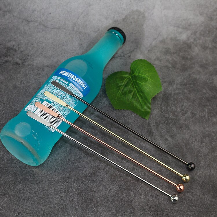 Agitateur en acier inoxydable, 2 pièces, pour Cocktail, lait, thé, barre en métal, bonne