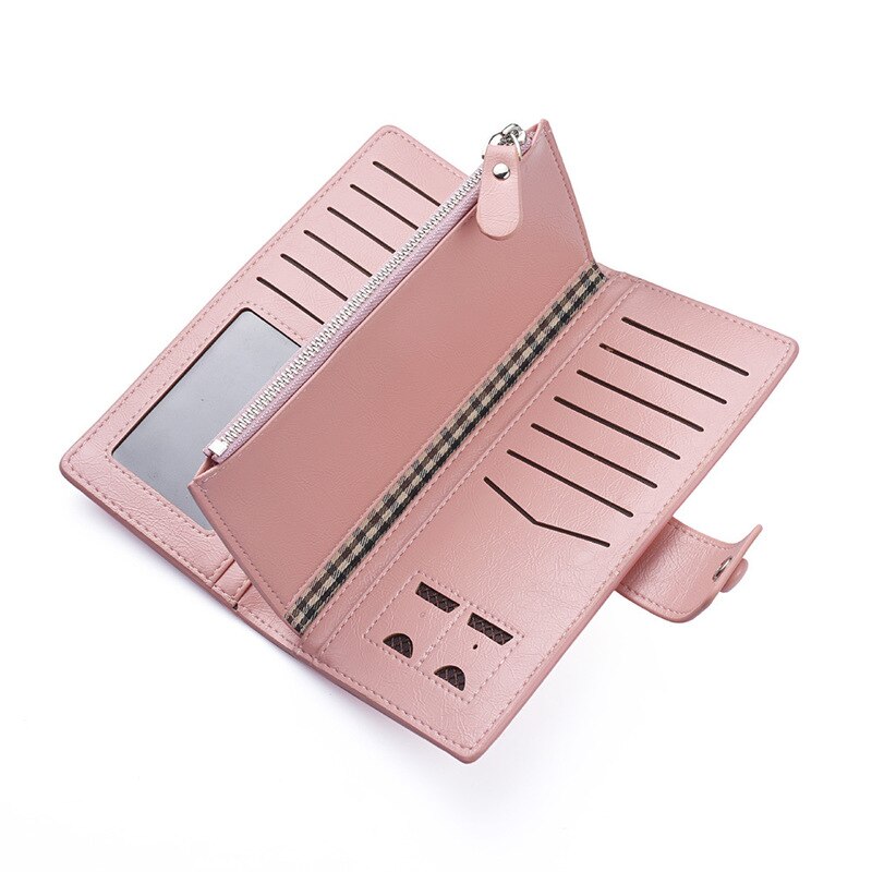 Newhotstacy – pochette portefeuille longue pour femmes, sac multifonctionnel pour téléphone portable, fermeture éclair, sac à cartes, 110619