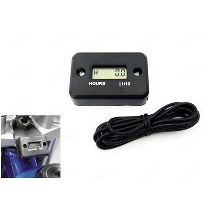 Hour Meter Motorcycle Gauge LCD Display Hour Meter for 4 Stroke Gas Engine Offroad Panel Hour ATV Motorcycle Generator Bike