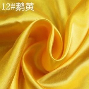 12 Colors Selection Polyester Satin Material For Clothing Linings Soft Charmeuse DIY Handmade Crafts Satin Fabric: 12 yellow