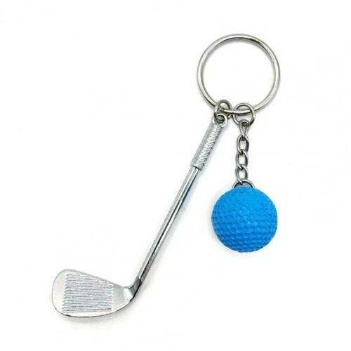 Porte-clés avec pendentif balle de Golf, léger, fendu, pour les amateurs de Sport: Bleu