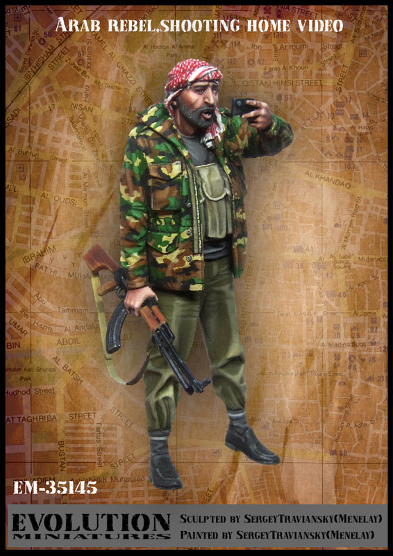 1:35 Resin kit Arab rebel, shooting home video