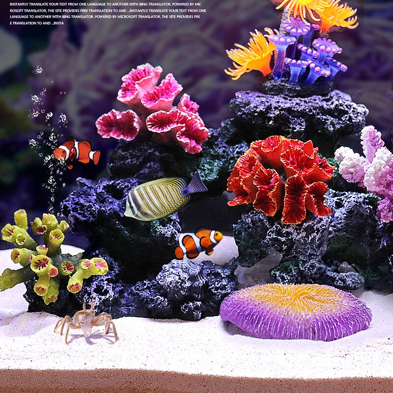 Simulation Red Coral Reef Aquarium Resin Ornament Fish Tank Landscaping Decor