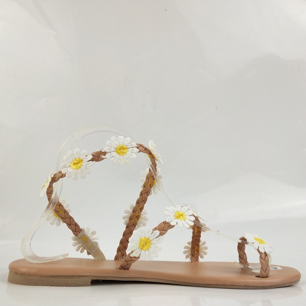 Zomer Daisy Antislip Platte Bodem Vrouwen Mode Sandalen Vrouwelijke Bloem Platte Bodem Schoenen Zomer Sandalen Open teen