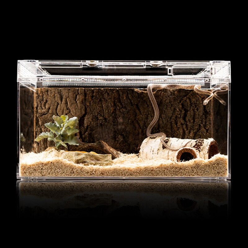 Reptile Hideout Cave Small Animal Hide Resin Log Pet Tortoise Escape Habitat Safe for Lizards Leopard Geckos Scorpions