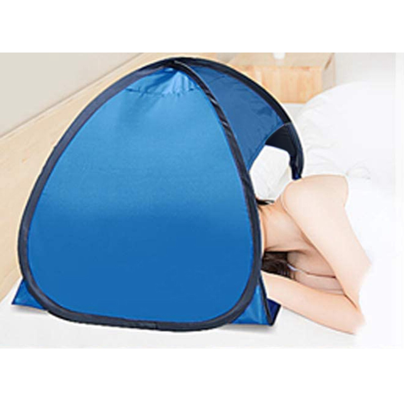 Mini Sunbathing Head Tent Windproof Sand Proof Canopy Headrest Pops Up Beach Sun Shade Tents Portable Sun Shelter Outdoor Loung: Black Tape Blue 1