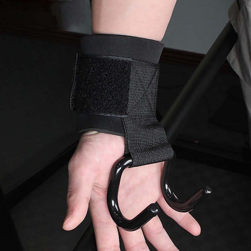 2 stuks Polssteun Met Haken Anti-slip Verstelbare Handschoenen Gym Fitness Gewichtheffen Armen Krachttraining Strap Grip