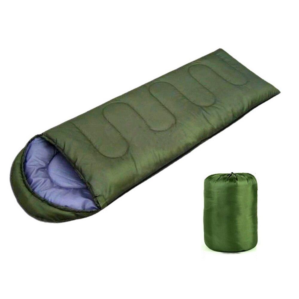 170t tårefast polyester camping sovepose letvægts varm kuvert-type backpacking rejser vandre camping sovepose: Militærgrøn